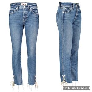 AMO Babe Lace-Up Straight Leg Jeans